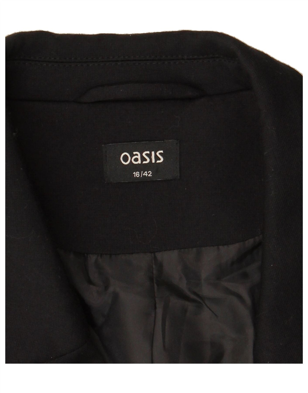 OASIS Womens Open Blazer Jacket UK 16 Large Black Polyester Vintage Oasis and Second-Hand Oasis from Messina Hembry 