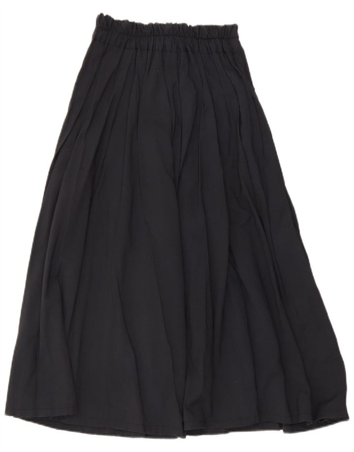 vintage Femme Jupe Maxi Plissée W30 Bleu Marine Moyen