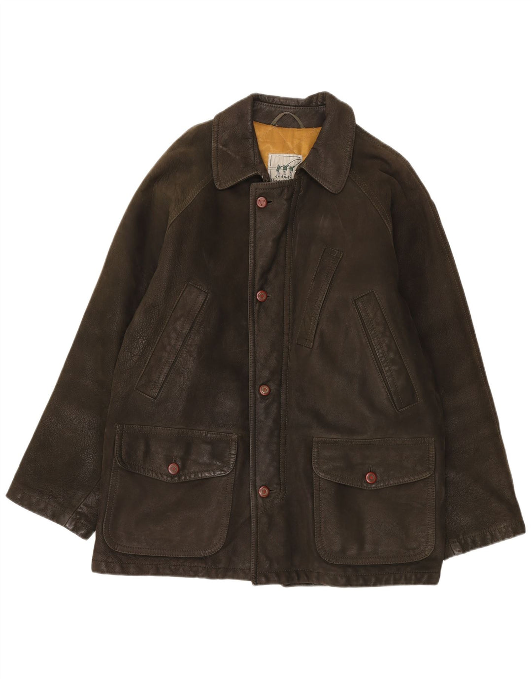 Henry Cottons Manteau coupe-vent en cuir pour homme IT 50 Grand cuir marron