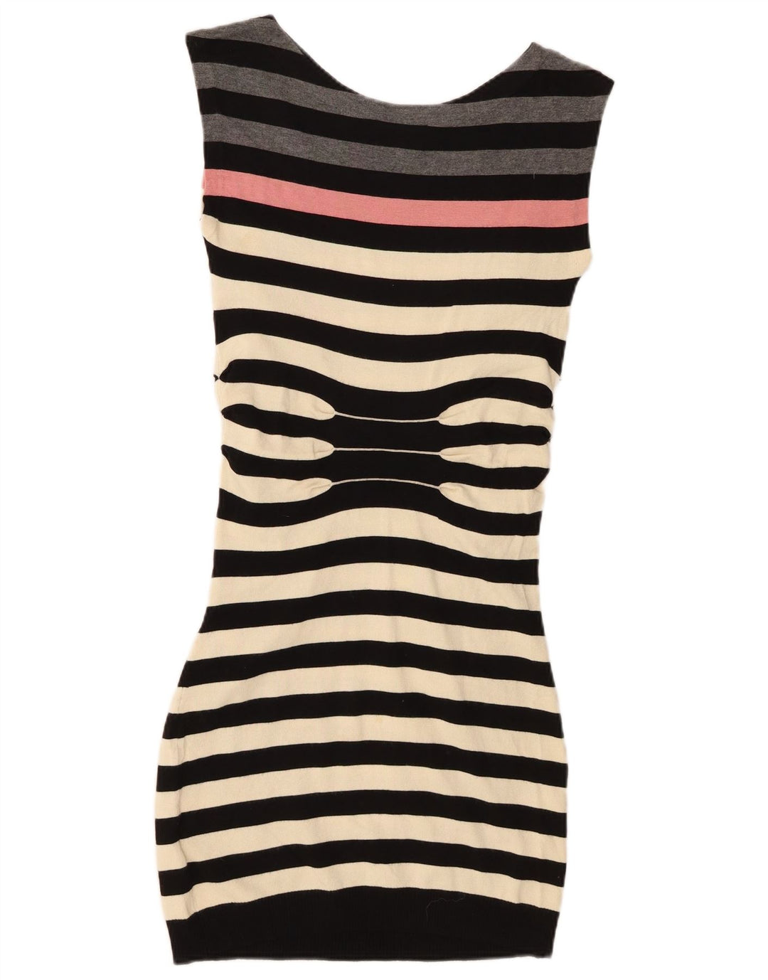 Ted Baker Robe moulante sans manches pour femme Taille 2 Petit Noir Rayé