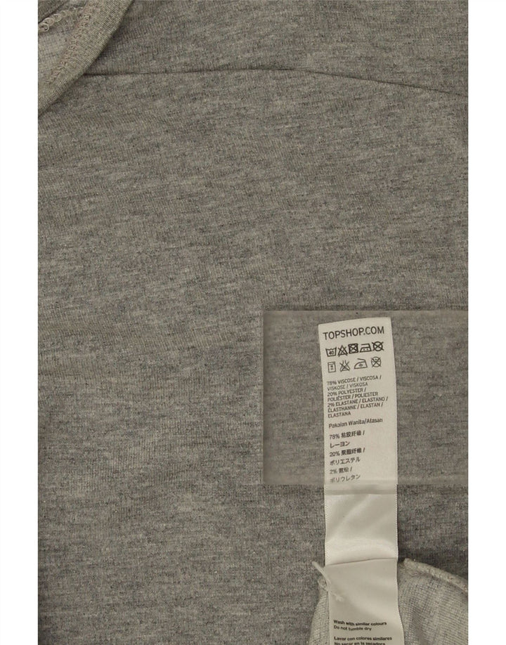 Topshop Femme Haut Oversize Manches Longues UK 42 Gris Moyen Viscose