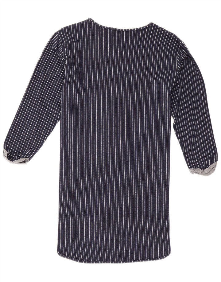 Topshop Robe droite pour femme UK 12 en coton rayé bleu marine moyen