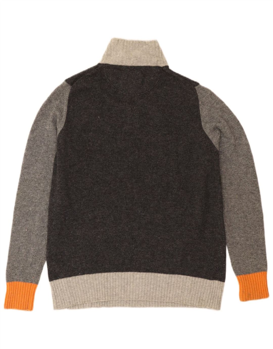 TRUSSARDI Pull Col Zippé Homme Gris Moyen Laine Colorblock