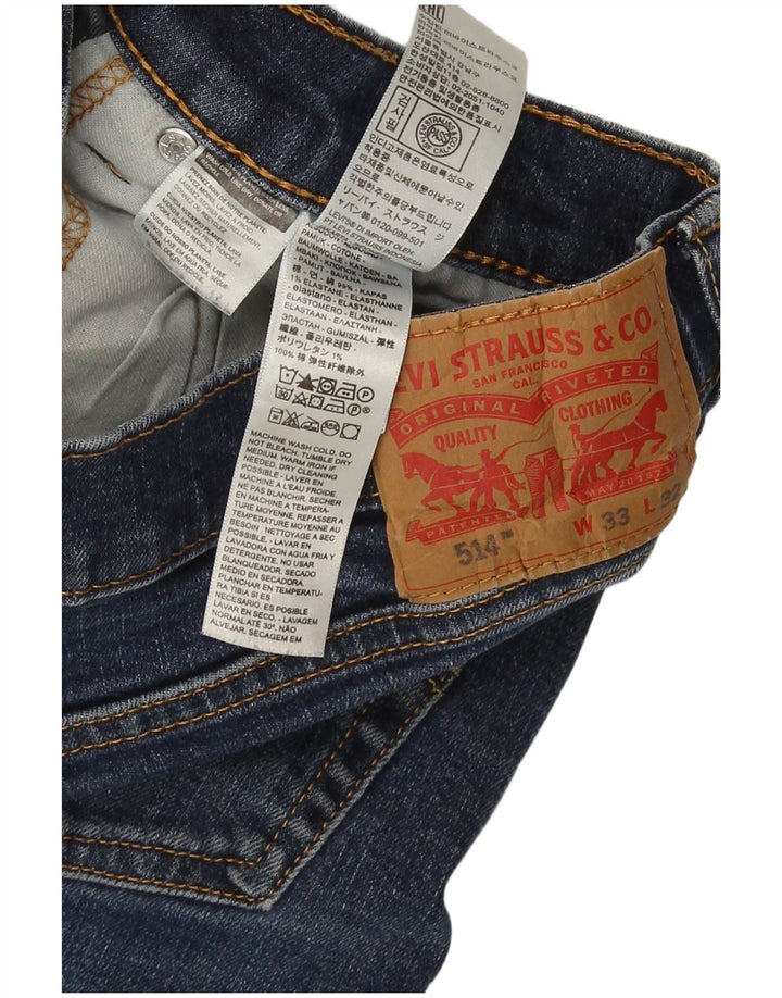 Levi's Homme 514 Jean droit Taille 33W33 L32 Bleu Coton