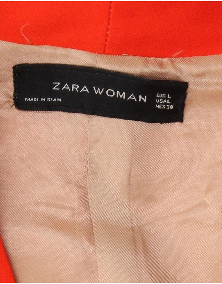 Zara Veste Boléro Femme UK 14 Large Orange Viscose