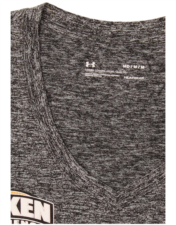 UNDER ARMOUR T-shirt graphique Heat Gear pour femme UK 14 Gris moyen