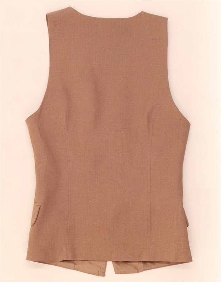 Zara Femme OPEN Gilet UK 4 XS Beige Polyester