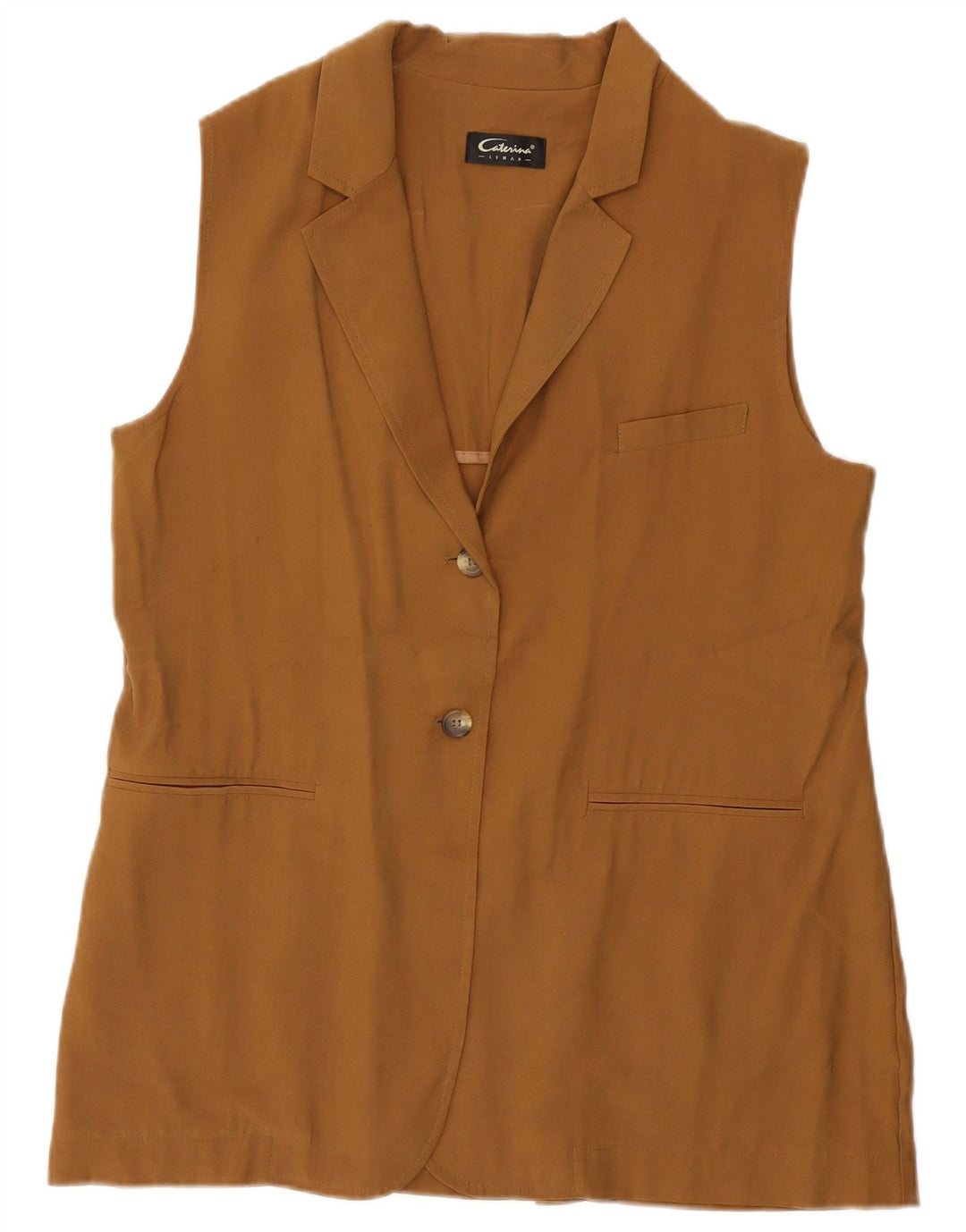 Caterina Veste blazer sans manches à 2 boutons pour femme IT 44 Beige moyen