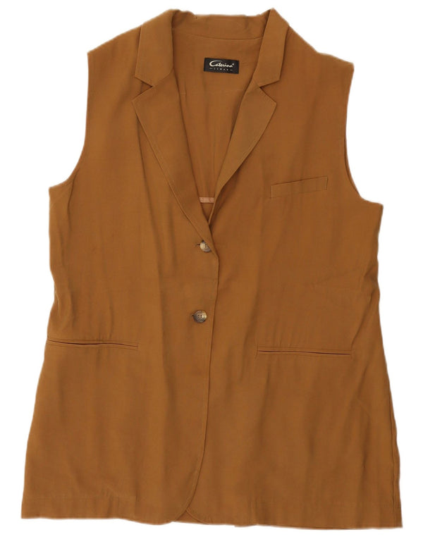Caterina Veste blazer sans manches à 2 boutons pour femme IT 44 Beige moyen
