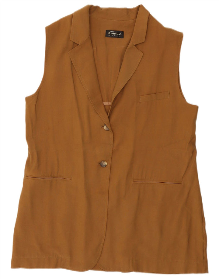 Caterina Veste blazer sans manches à 2 boutons pour femme IT 44 Beige moyen