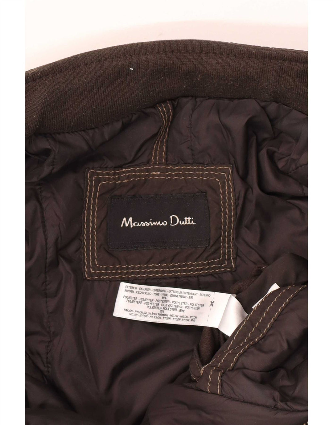 Massimo Dutti Veste matelassée pour homme Large Marron Polyester
