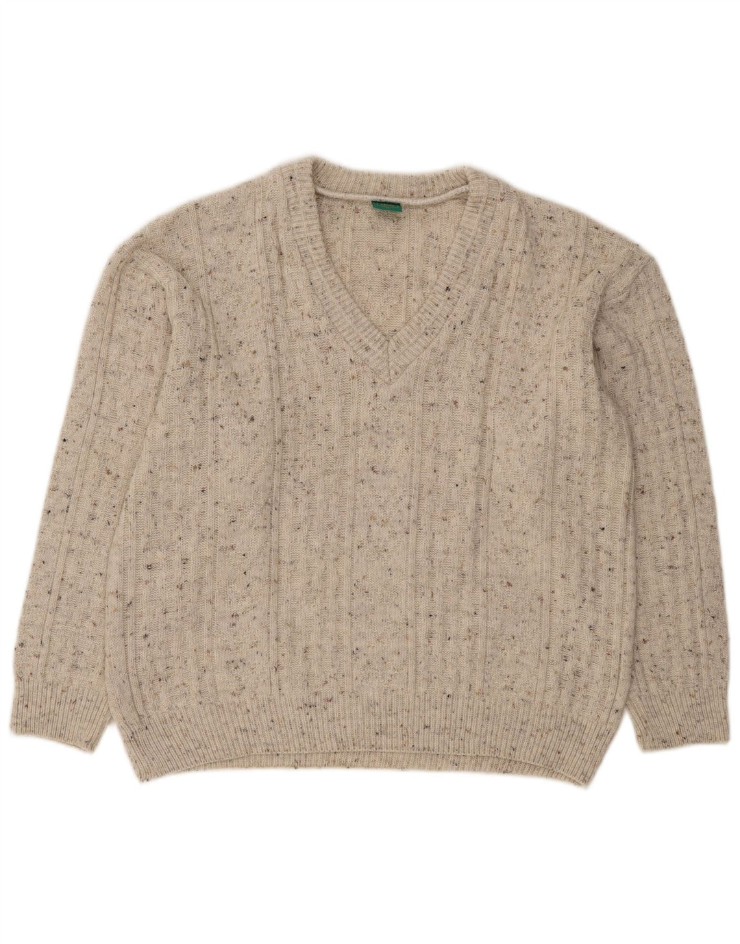 Canda Pull Col V Homme Gris Moyen Acrylique Moucheté