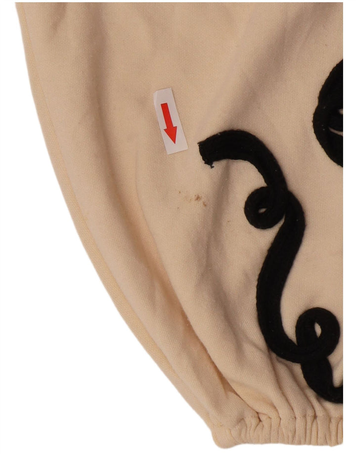 Zara Sweat-shirt court surdimensionné pour femme UK 10 Petit Beige