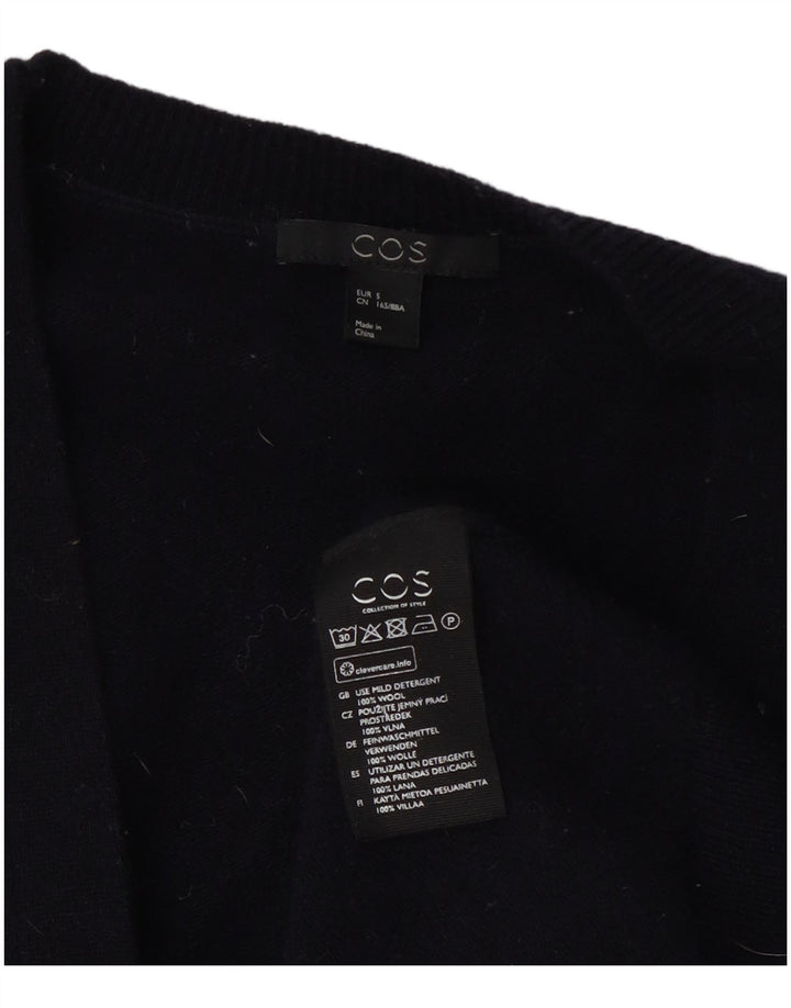 Cos Pull cardigan surdimensionné pour femme UK 10 Petite laine bleu marine