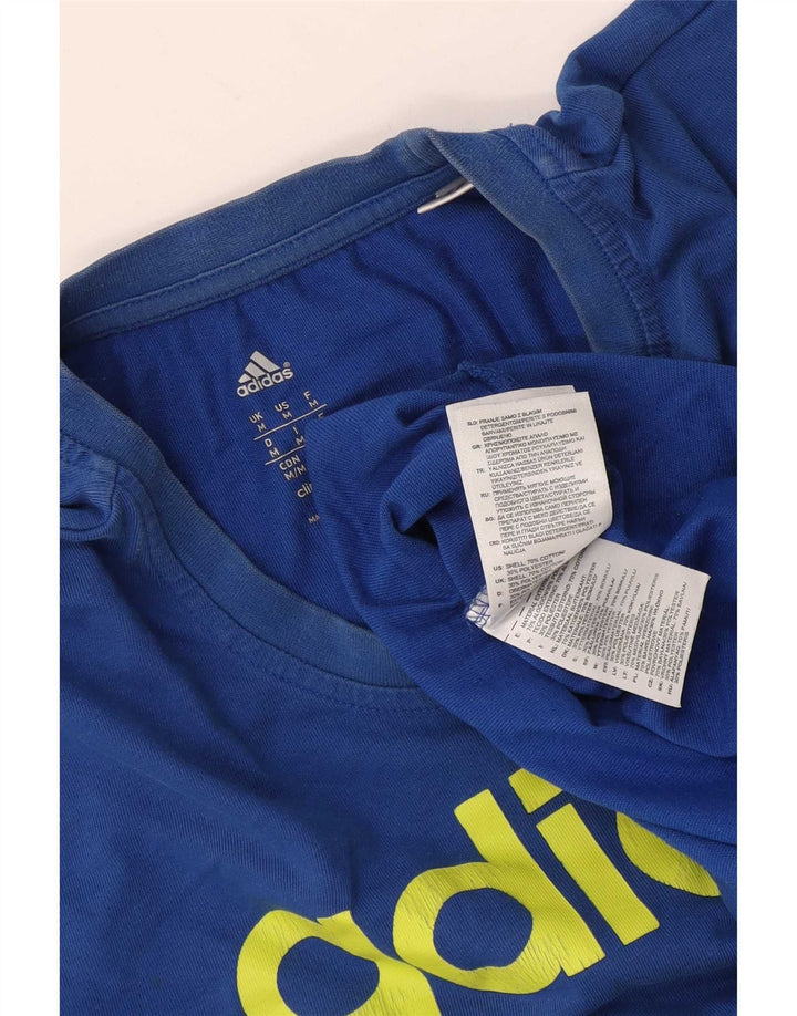 Adidas Homme Climalite Graphic T-Shirt Top Bleu Moyen Coton