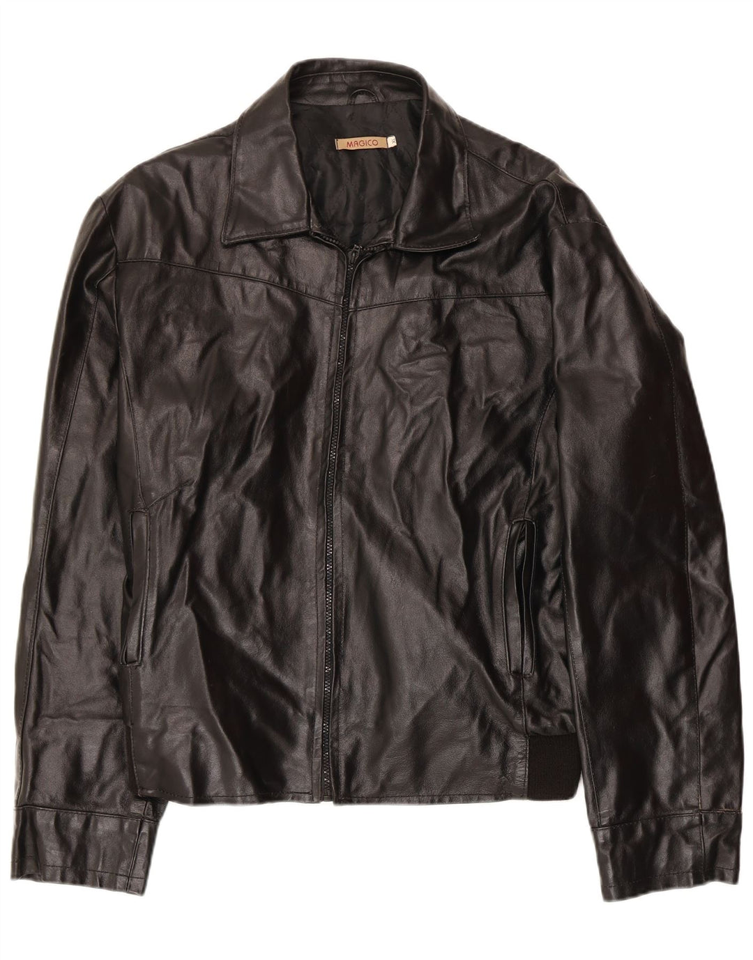 Veste en cuir homme vintage UK 42 XL Cuir noir