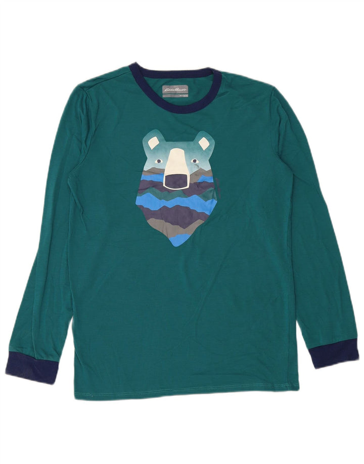 EDDIE BAUER Haut graphique à manches longues pour garçon 13-14 ans Grand Vert