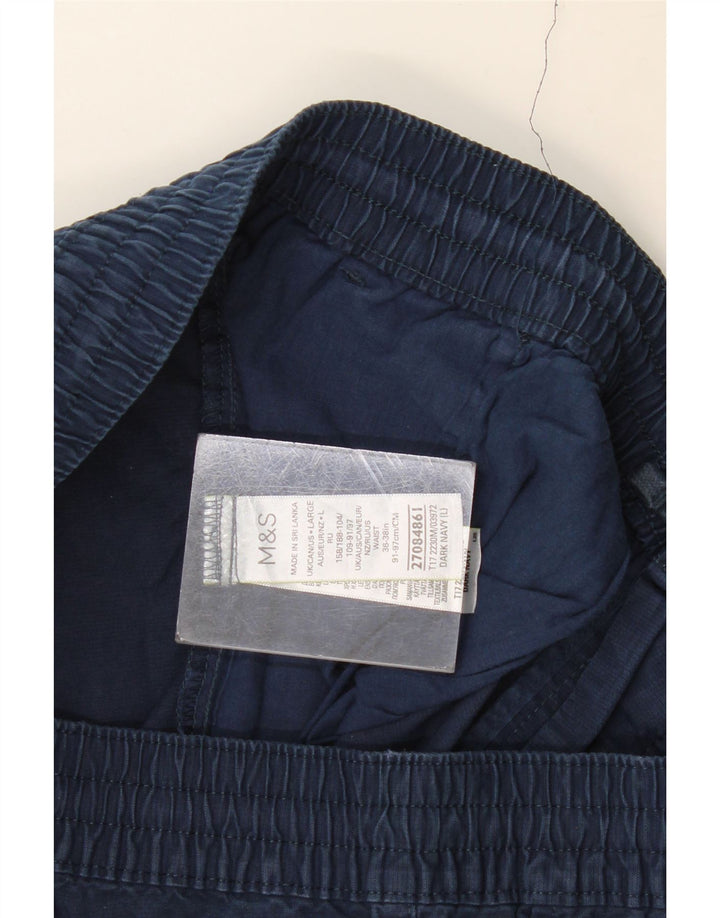 MARKS & SPENCER Short Chino Homme Large W36 Bleu Marine Coton