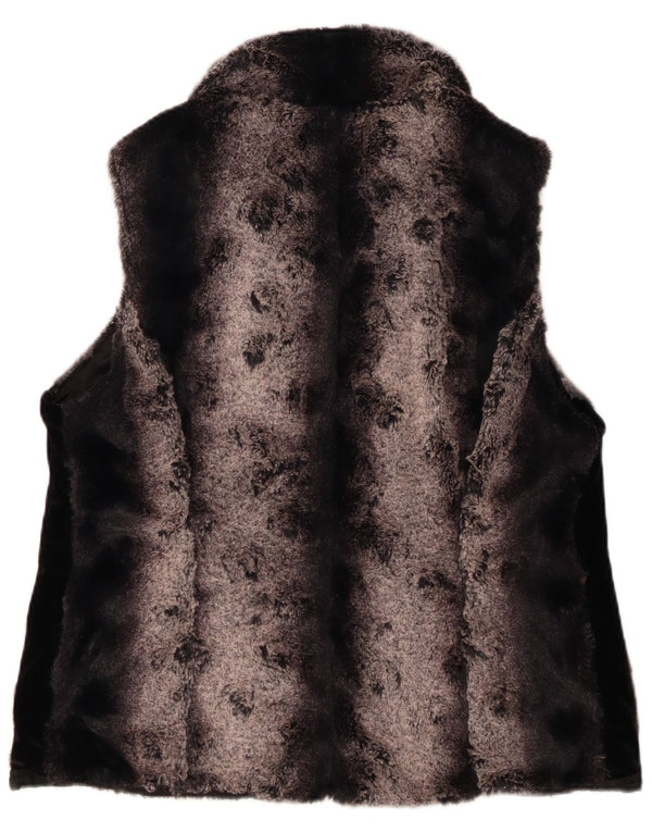 Gerry Weber Gilet en fausse fourrure pour femme UK 16 Large Gris Rayé