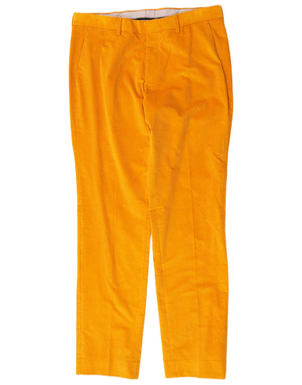 Hugo Boss Pantalon droit en velours côtelé pour homme IT 48 Medium W32 L32 Jaune