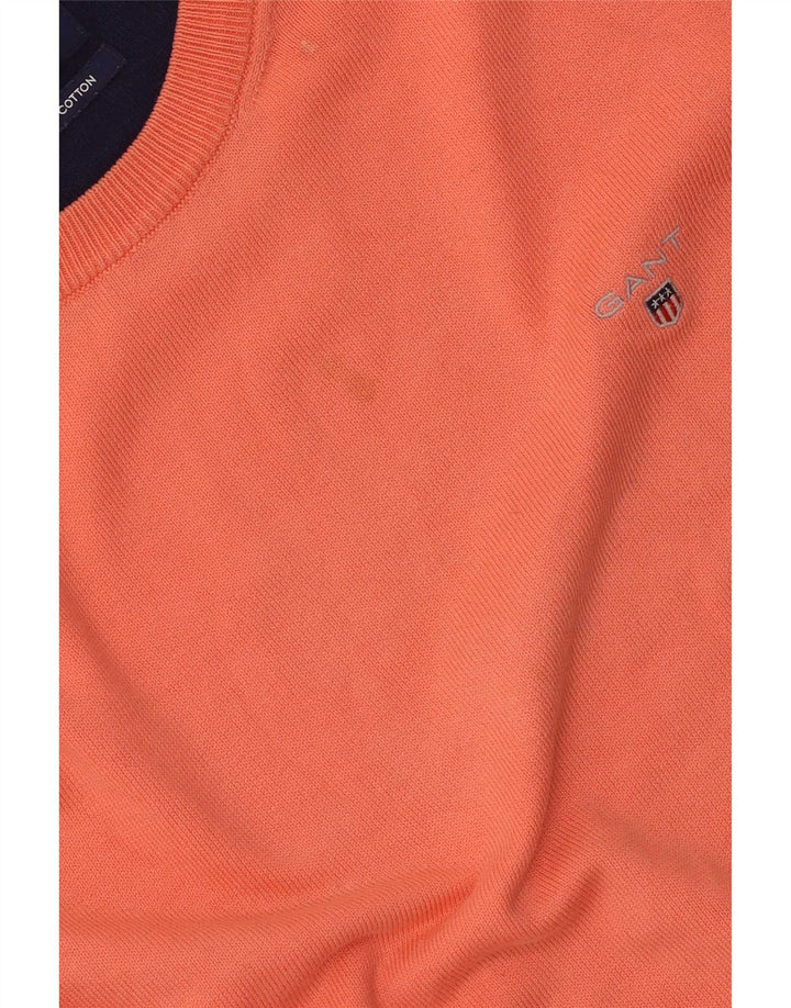 Gant Pull col rond pour homme en coton orange moyen