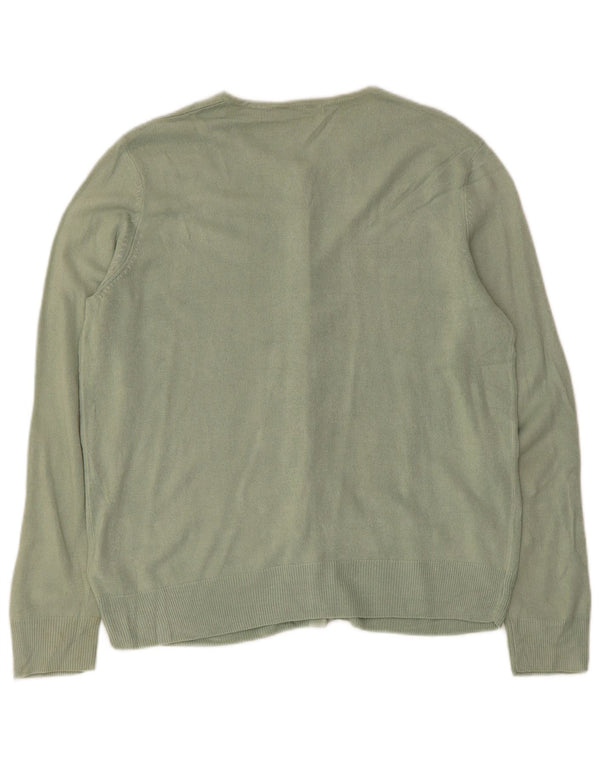 Marks & Spencer Pull Cardigan pour Femme UK 14 Grand Acrylique Vert