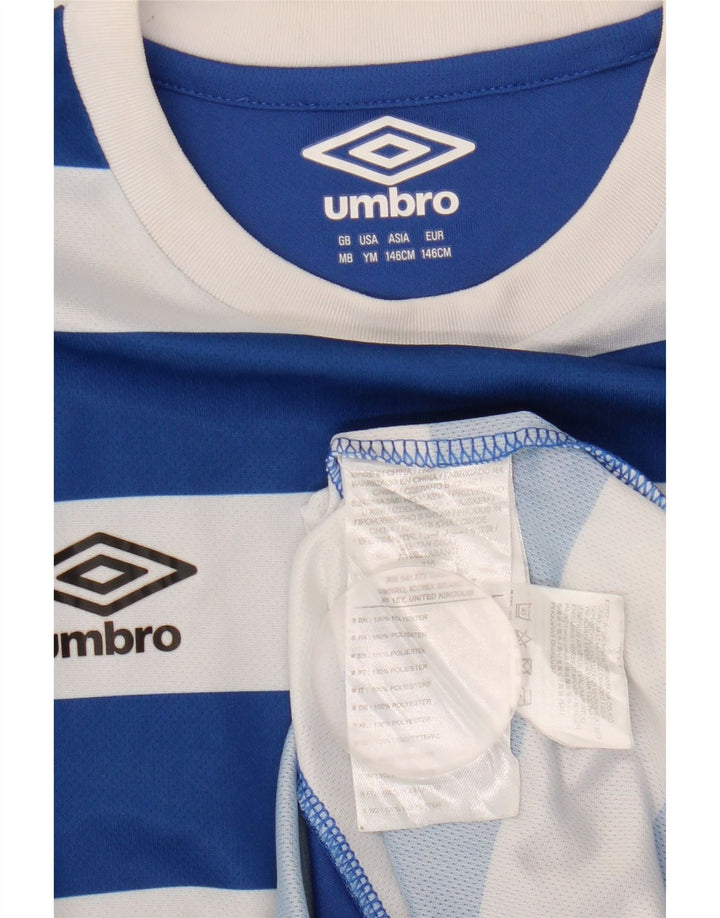 Umbro T-Shirt Garçon 9-10 ans Bleu Moyen Rayé Polyester