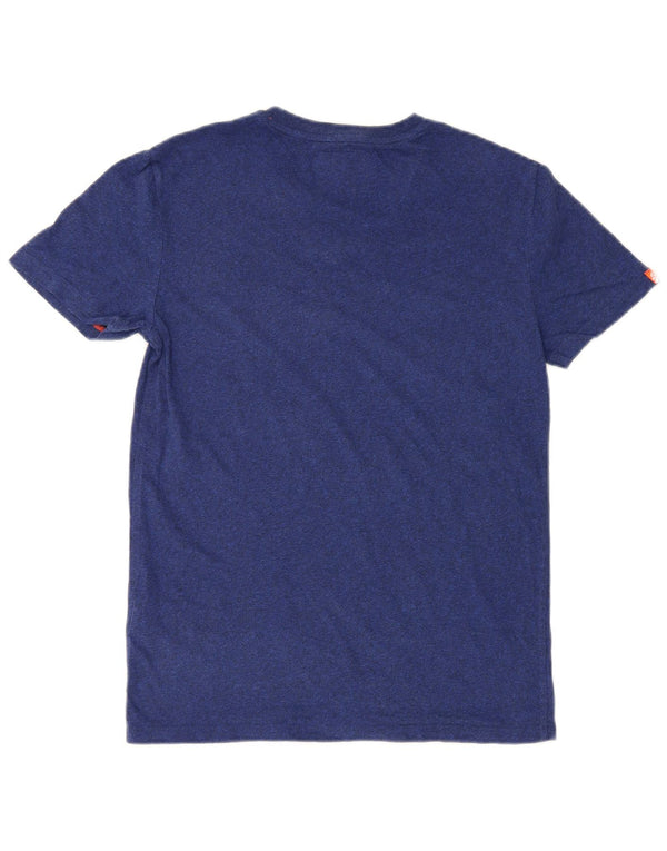 Superdry Homme T-Shirt Top Petit Bleu Marine Coton