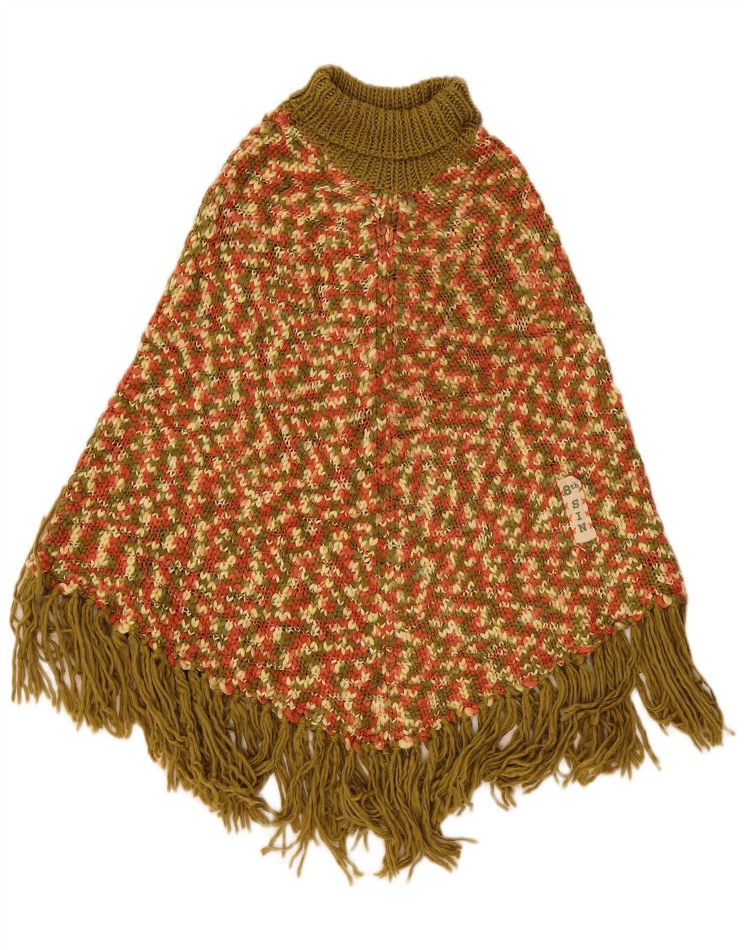 Eighth Sin Poncho Jumper Femme Taille Unique Acrylique Moucheté Multicolore