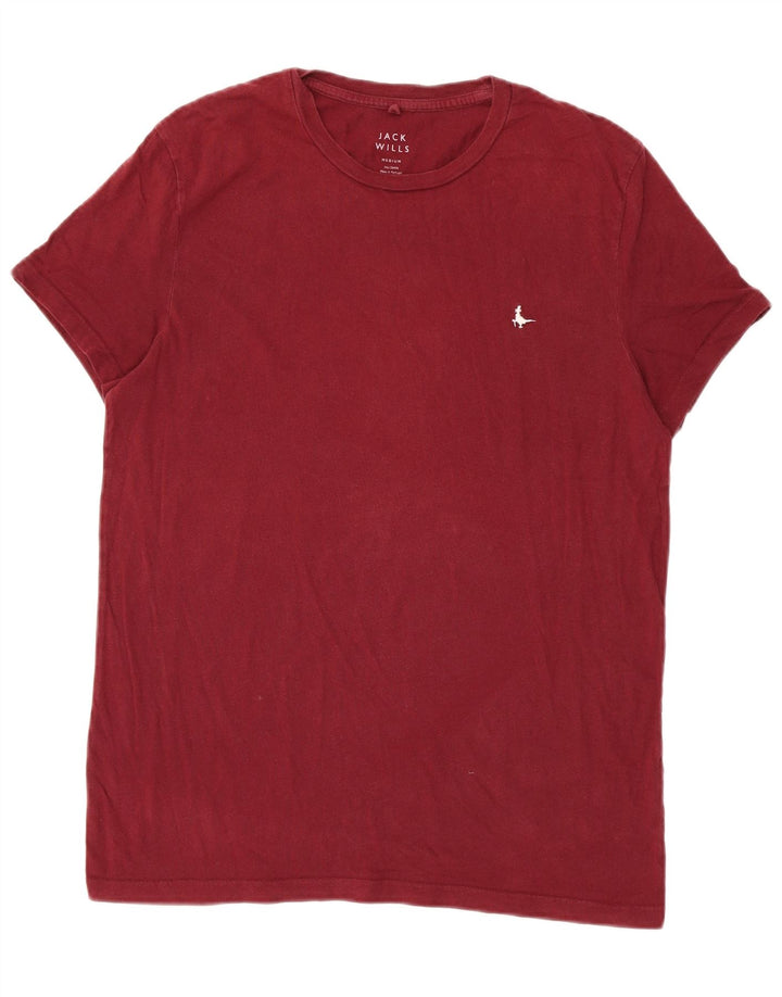 Jack Wills T-shirt pour homme en coton bordeaux moyen