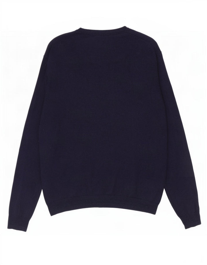 Ted Baker Pull à col rond pour homme Taille 4 Grande laine bleu marine