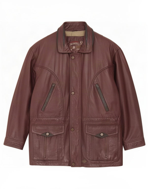 Montes Veste en cuir pour homme UK 44 2XL Marron