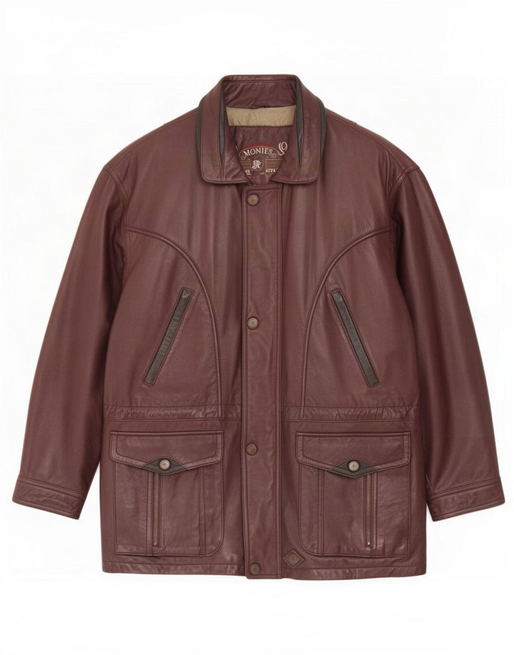 Montes Veste en cuir pour homme UK 44 2XL Marron