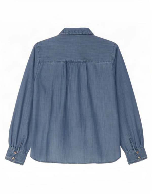 Marks & Spencer Chemise en jean pour femme UK 16 Large Bleu Lyocell