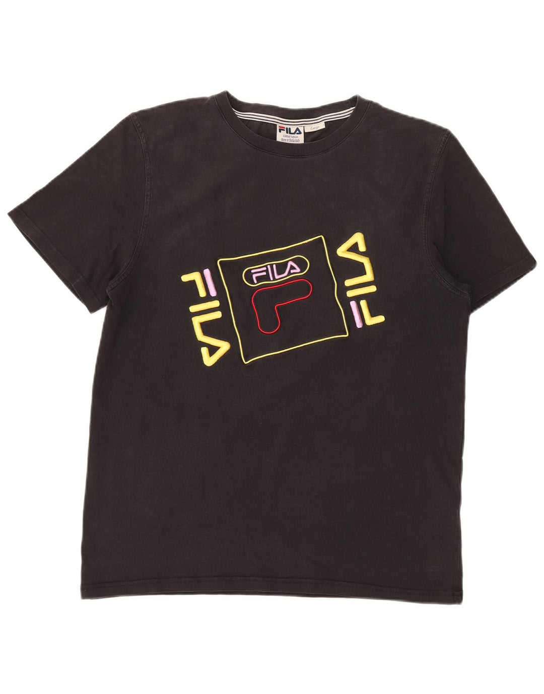 Fila Mens Limited Edition Graphic T-Shirt Top Large Noir