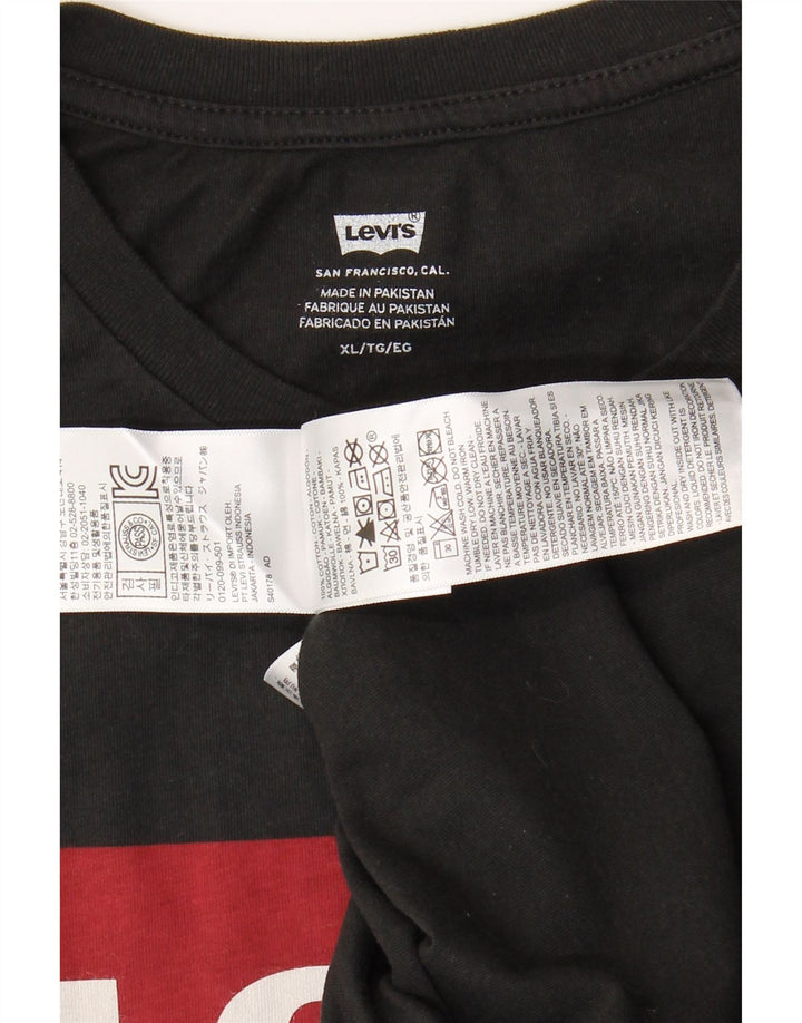 LEVI'S Mens Graphic T-Shirt Top XL Black Cotton