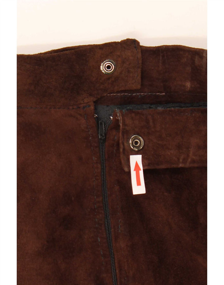 jupe évasée en daim femme vintage W30 Colorblock brun moyen