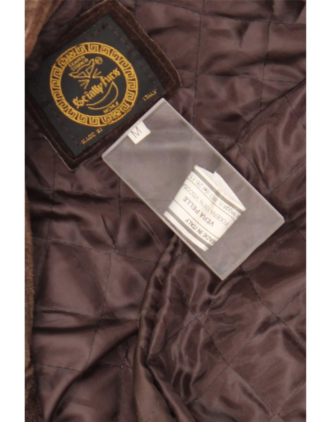 veste en daim femme vintage UK 14 cuir brun moyen