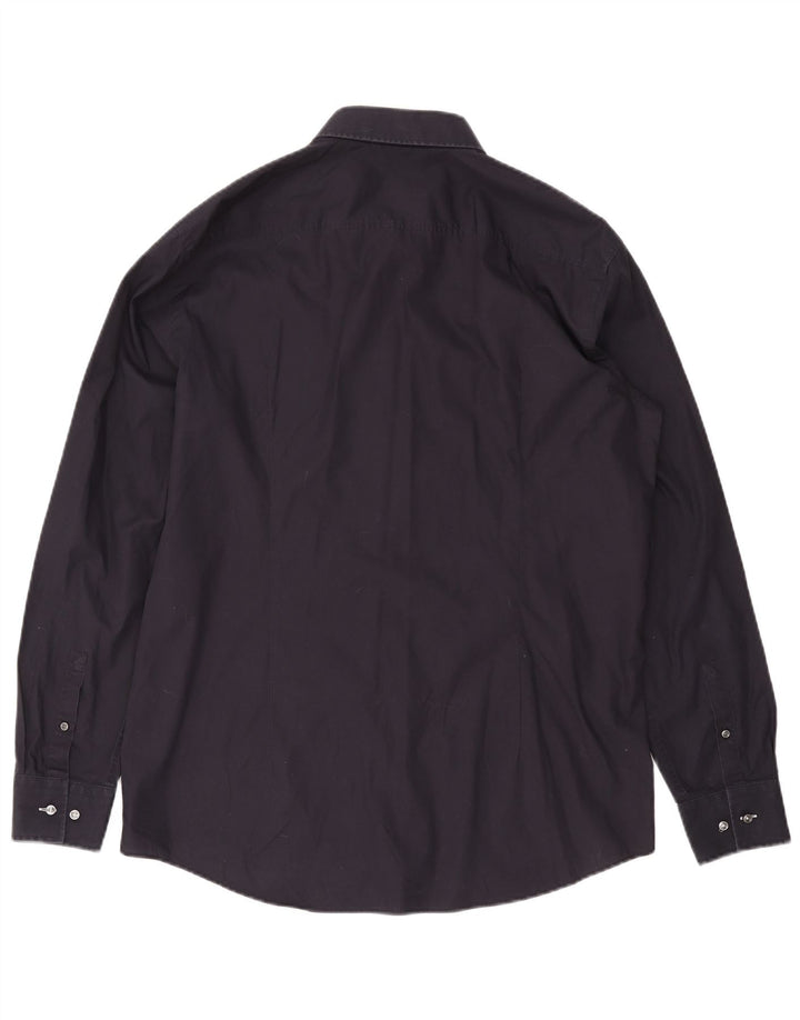 HUGO BOSS Chemise Slim Fit Homme Taille 44 17 1/2 XL Bleu Marine Coton