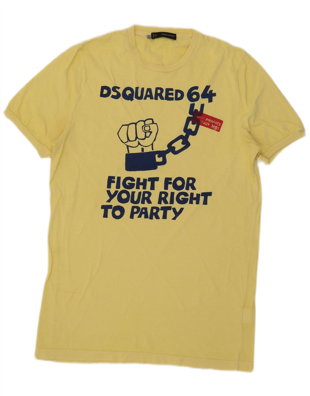 Dsquared2 T-Shirt Graphique Top Jaune Moyen Coton Homme