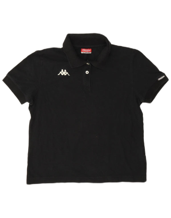Kappa Polo Femme UK 16 Large Noir Coton
