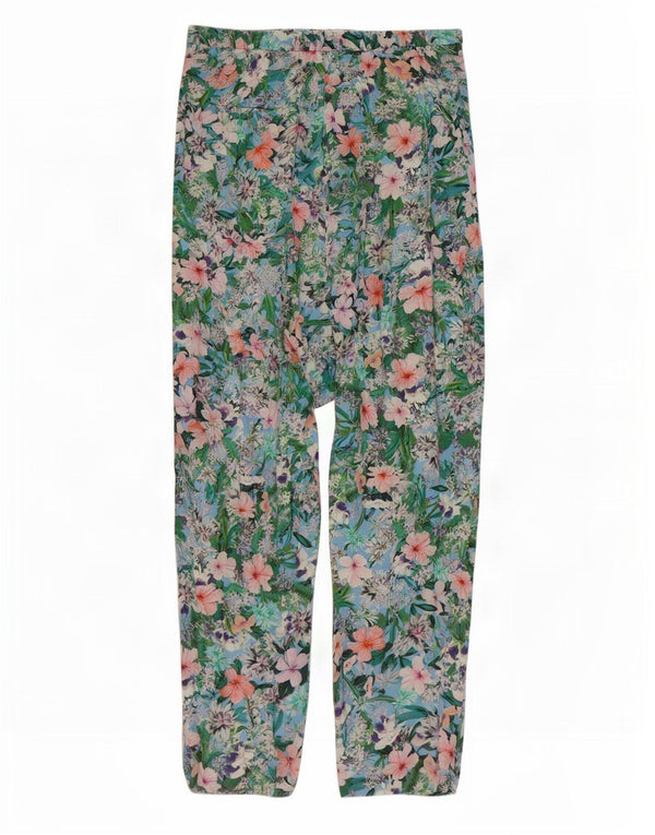 Zara Pantalon décontracté fuselé pour femme Medium W28 L28 Multicolore Floral