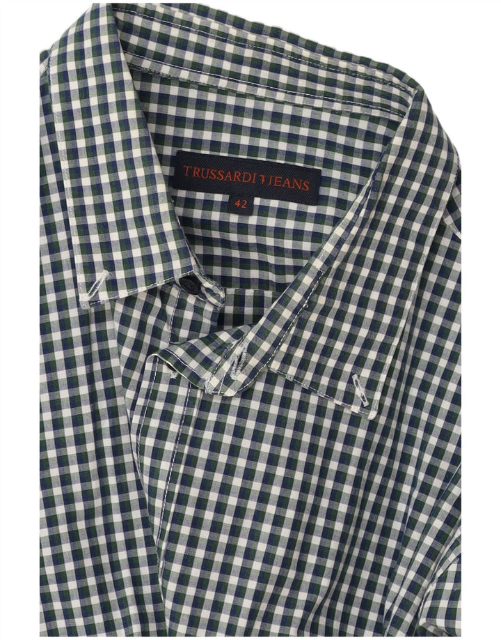 Trussardi Jeans Chemise Homme Taille 42 Grand Vichy Multicolore