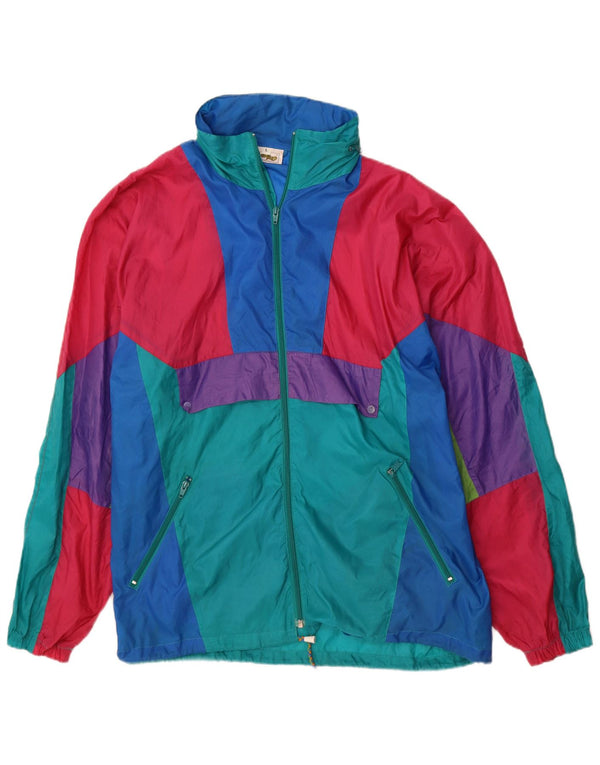vintage Mens Rain Jacket UK 40 Grand Multicolore Colourblock Polyamide
