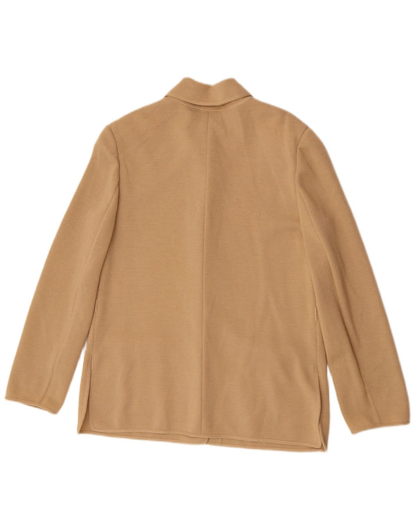 Luisa Spagnoli Pull Cardigan Femme UK 14 Laine Beige Moyen