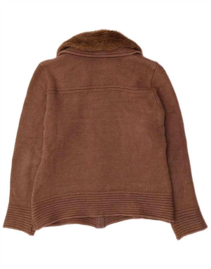 Marks & Spencer Pull Cardigan Femme SUK 14 Laine Marron Moyen