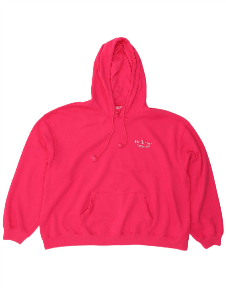 HOLLISTER Pull à capuche oversize pour femme UK 20 2XL Rose Coton
