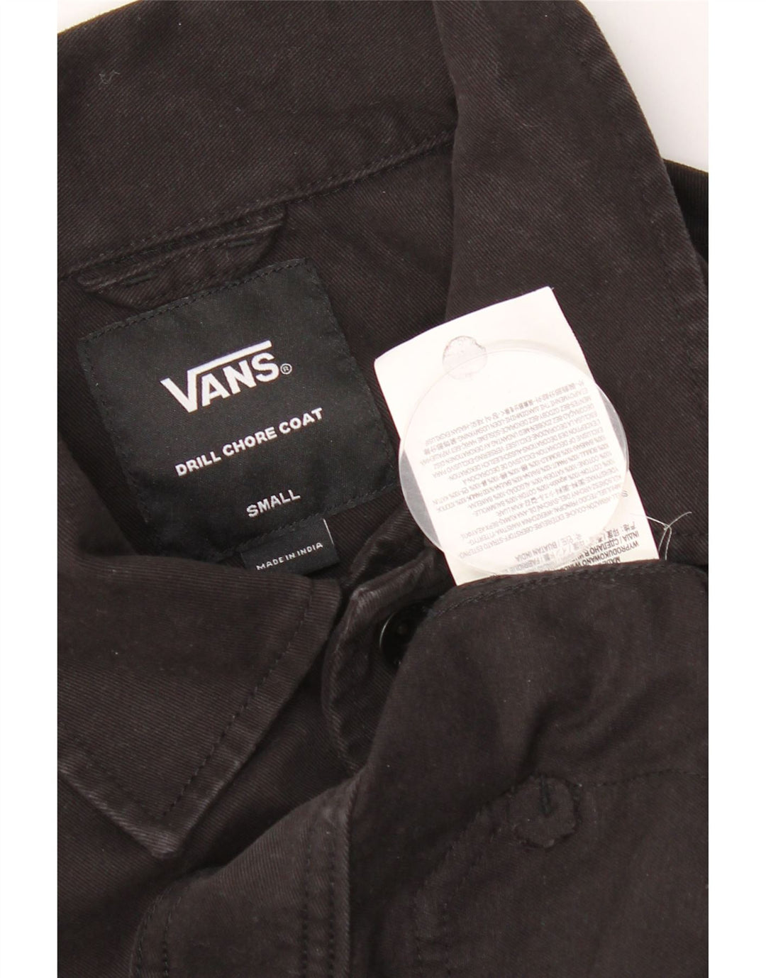 Vans Veste en jean graphique pour homme UK 36 Petit coton noir