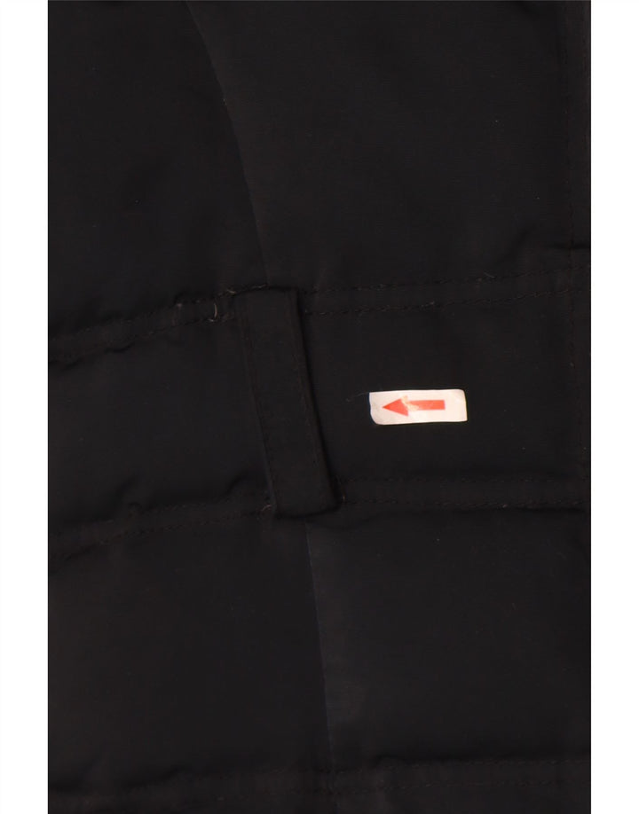Zara Manteau rembourré à capuche pour femme UK 12 Nylon noir moyen