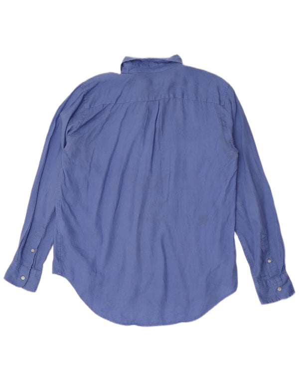 Polo Ralph Lauren Chemise coupe décontractée pour homme en lin bleu petit